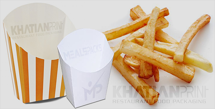french fry box fries chips snacks parcel delivery boxes fried potato wraps | khatian print