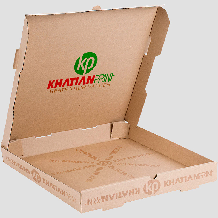 cardboard pizza boxes corrugated pitza case kraft paper brown piza packs | khatian print