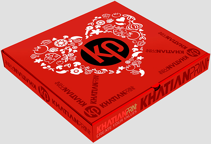 colorful red creative pizza box design pitza carton model piza packet sizes | khatian print