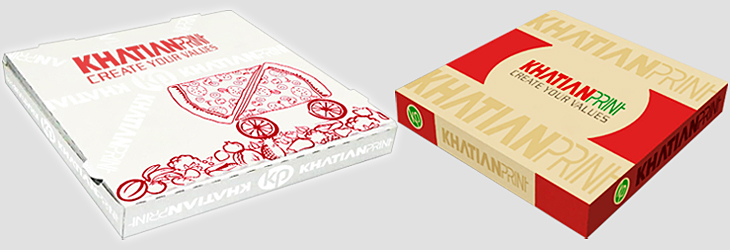 white brown pizza box innovative graphics design pitza cartons piza cases | khatian print
