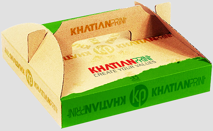 custom type pizza boxes handle shape pitza packets piza transport packs | khatian print