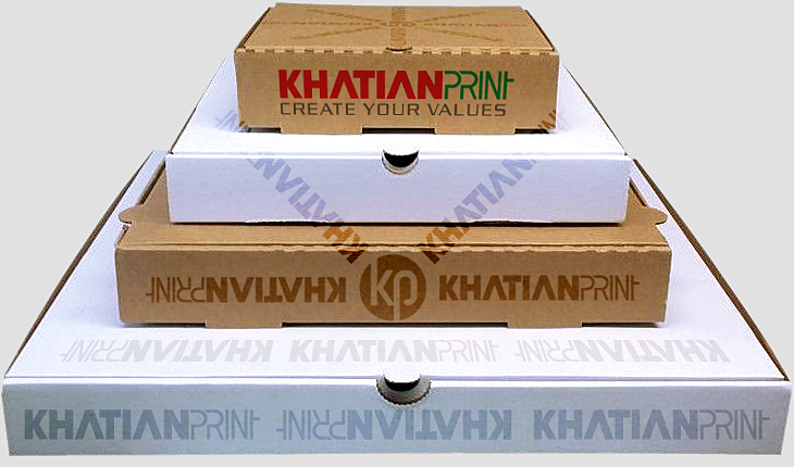white brown pizza boxes regular medium pitza pack mini piza supply box | khatian print