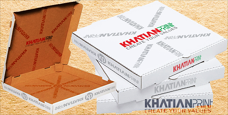 white colour pizza box glossy coated pitza packet empty piza carrier pack | khatian print