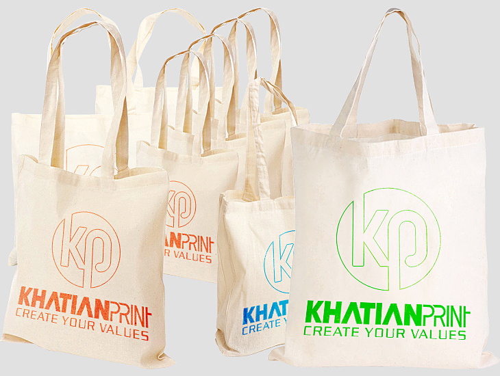 plain woven textile shopping bag unbleached unfinished calico totes sack | khatian print calico bags | khatian print