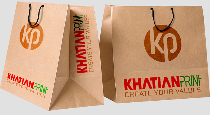 kraft paper custom sack common size retail sale shopping sac craft bags | khatian print