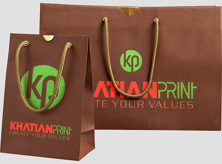 luxurious shopping bags premium top quality fancy consumer handbag | khatian print