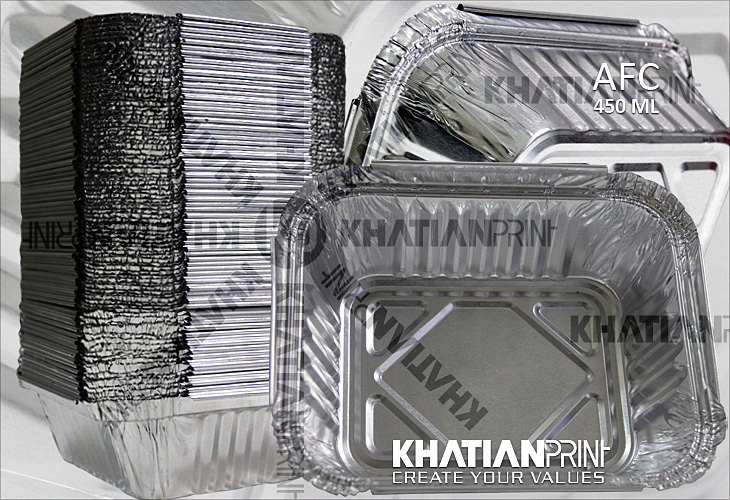 450 ml aluminium foil food container aluminum alu regular standard box | khatian print 450 ml aluminium foil food container aluminum alu regular standard box | khatian print