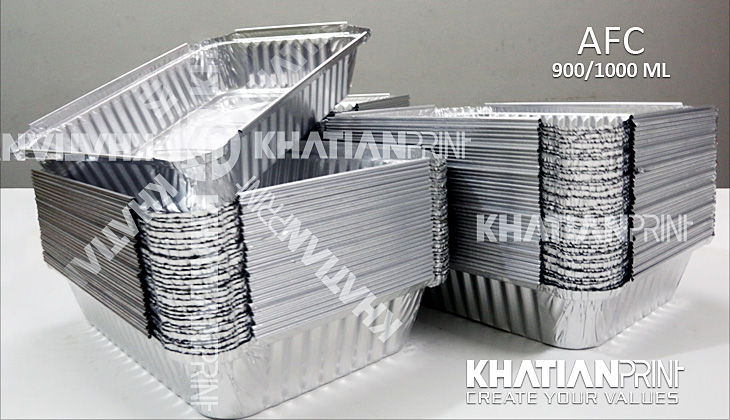 900 1000 ml aluminium foil container 1 litre aluminum box alu foil pack | khatian print