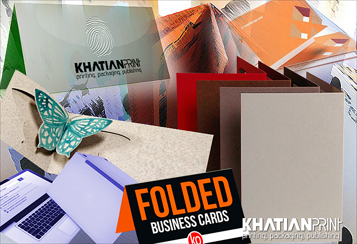 folded creased bi fold crease business cards tri folding green visiting card