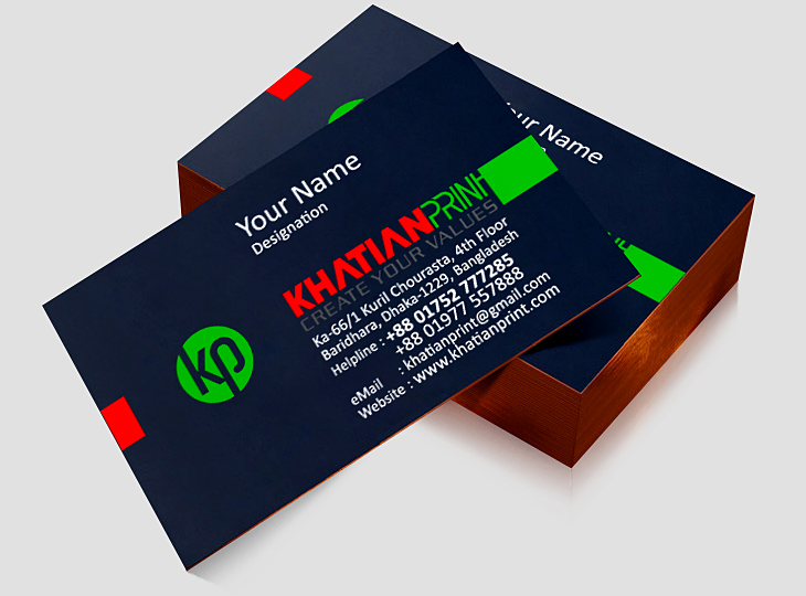edge colored luxury business cards side border painted special name card | khatian print