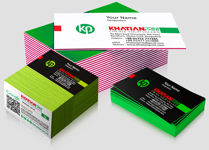 edge color business cards thick side border colour paint fat visiting card | khatian print