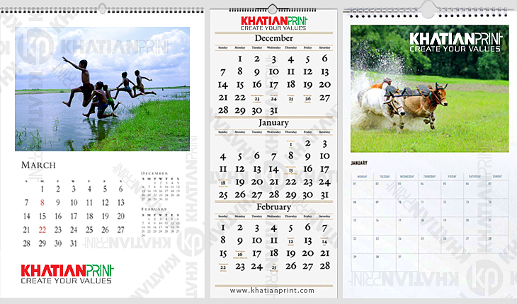 wall ceiling dewal custom calendars hang dangle personalize calendar | khatian print