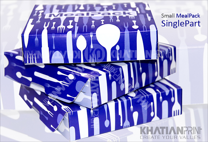one part small MealPack tiffin snack meal box short tiny fast food packs | khatian print