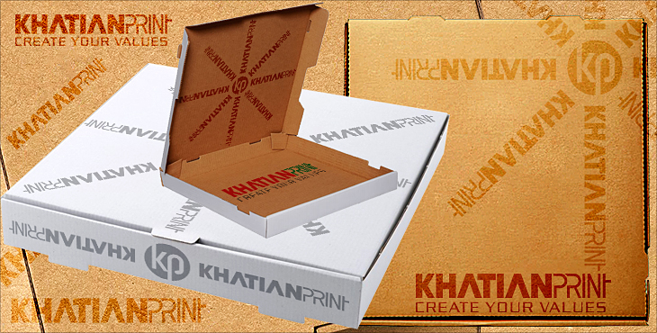 Custom Logo Printed on Top White Pizza Boxes 50pcs Corrugated Take Out Cardboard Delivery Pizza Boxes